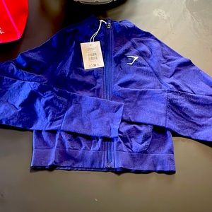 Brand new gym shark crop zip up